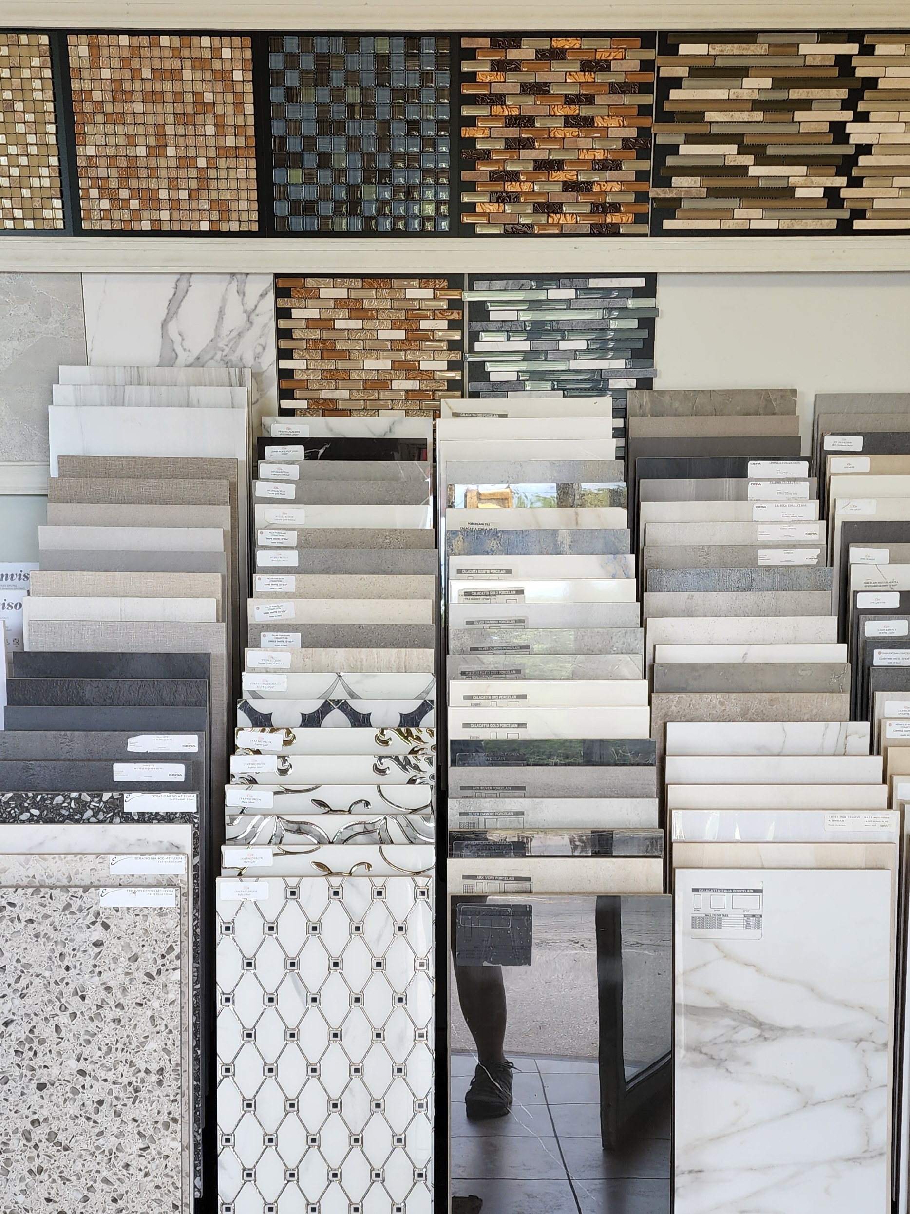 A selection of tile options in a variety of colors and styles.